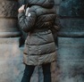 Öves steppelt télikabát khaki – Hosszított női télikabát – Innova Fashion – 3. kép